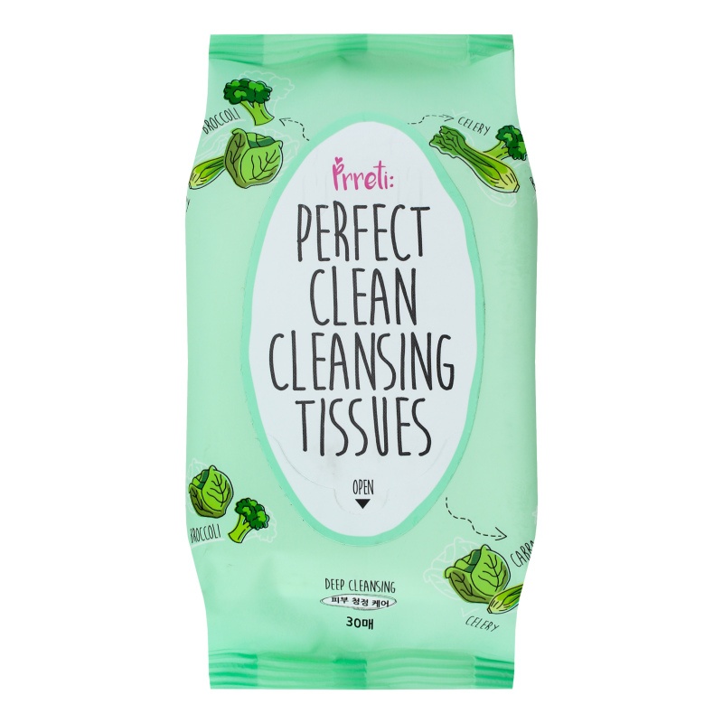 Салфетки очищающие для лица, Perfect Clean Daily Cleansing Tissues, PRRETI, 30 г, 30 шт.