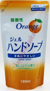 Слабокислотное жидкое мыло-гель для рук Eoria Orange Gel Hand Soap, ROCKET SOAP  190 мл (запасной блок)