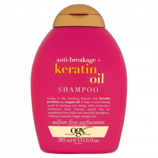 Шампунь против ломкости волос с кератиновым маслом Anti-Breakage Keratin Oil Shampoo, OGX 385 мл