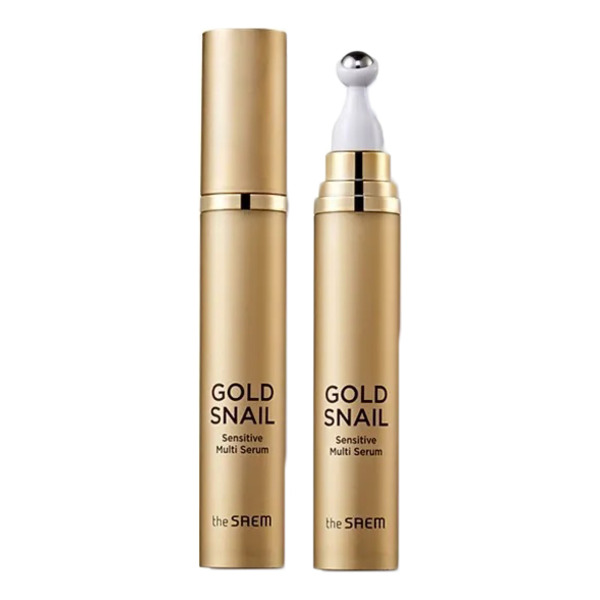 Сыворотка-роллер для лица с экстрактом золотой улитки, Gold Snail Sensitive Multi Serum, The Saem, 15 мл